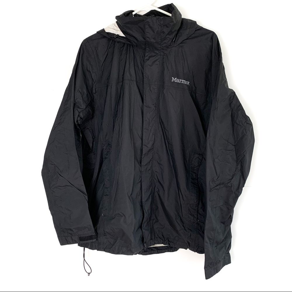 Marmot lightweight black nylon rain jacket large - Picture 1 of 6